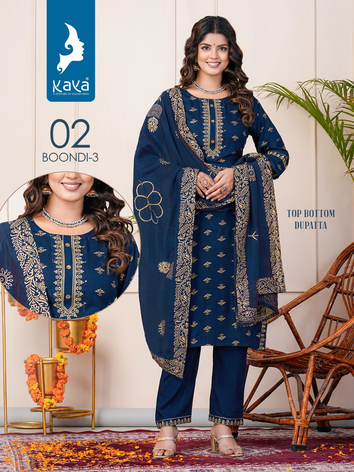 Boondi 3 By Kaya Straight Cut Rayon Printed Kurti With Bottom Dupatta Wholesale Shop In Surat